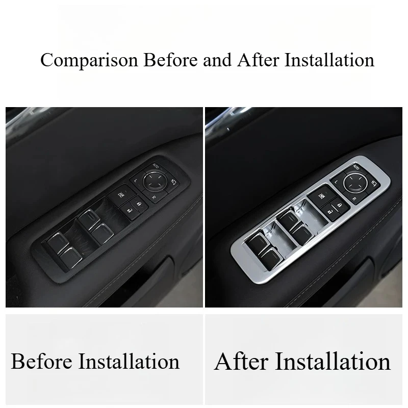 For Lexus RX300/RX200t/RX450HL 2016-2022 4‑Door Window Lift Switch Panel Armrest Frame Trim Cover Precise Fit Anti‑Scratch Parts