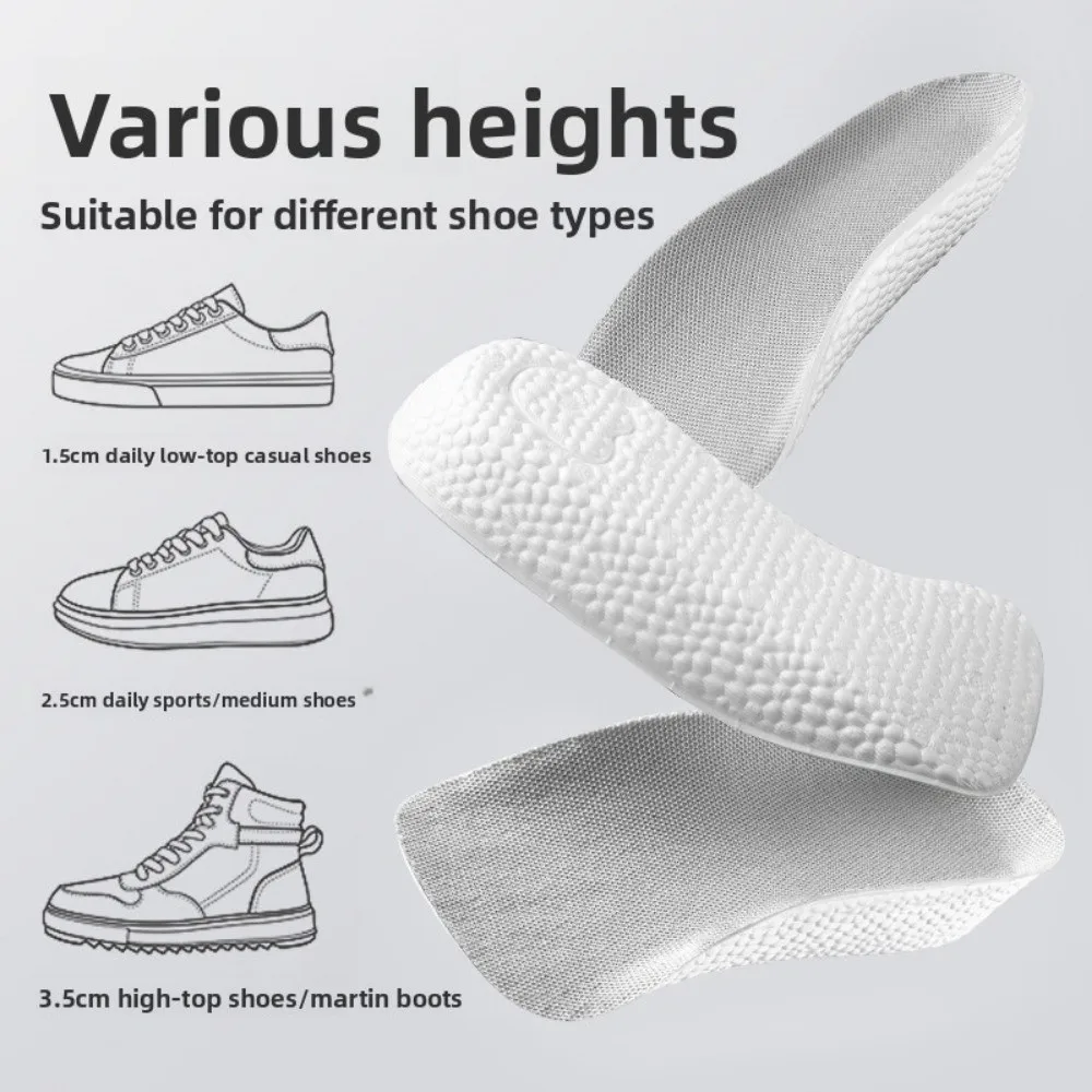 

New EVA Height Increase Insoles Breathable Memory Foam Half Pads Orthopedic 7 Points Lifts Shoe Pads Flat Feet Support
