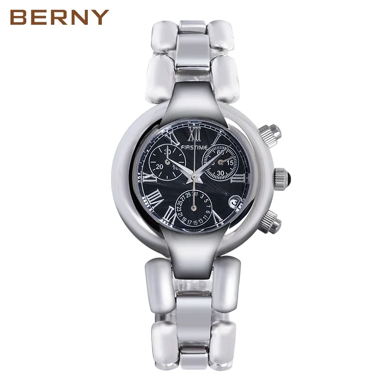 

BERNY Quartz Relogio Feminino Women's Watches Ladies Auto Date Chronograph Waterproof Design Gift Wristwatch Luxury Fashion