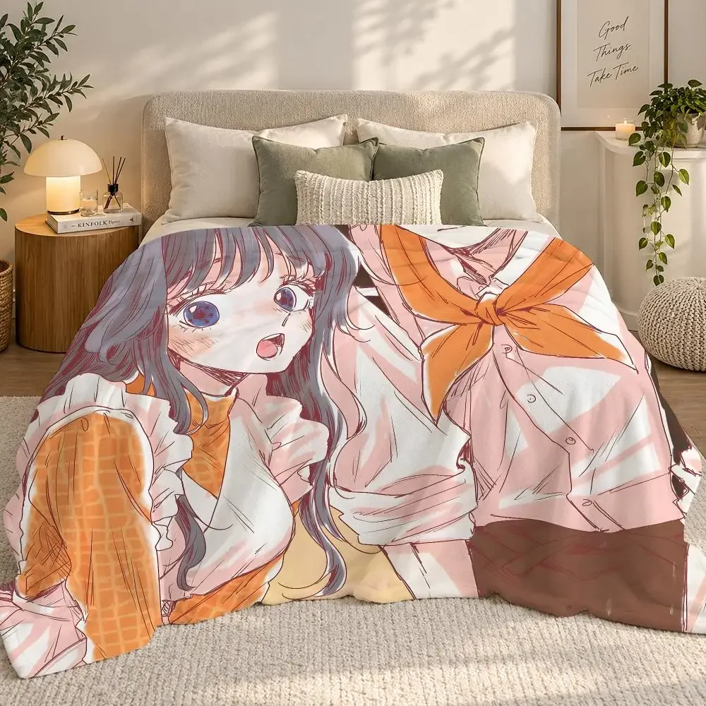 The Fragrant Flower Blooms with Dignity Throw 240g flannel blanket, suitable for sofas, beds, offices, exquisite gift blankets