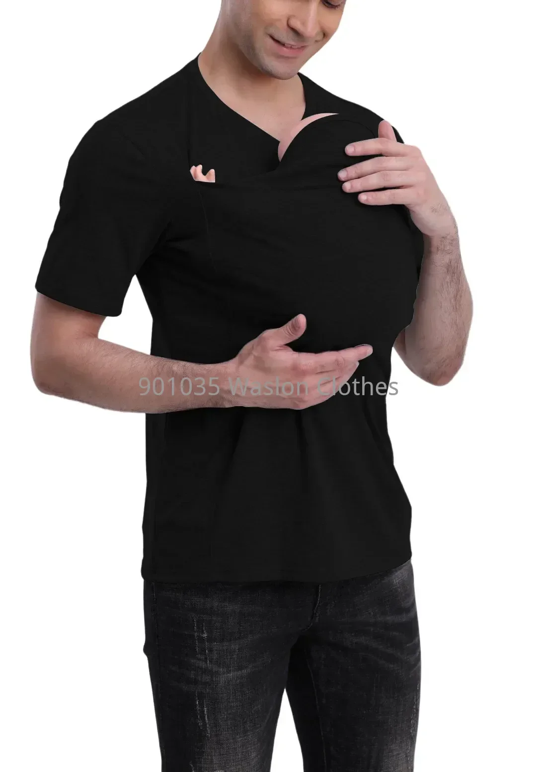 ฤดูร้อนเสื้อ Kangaroo Dad Mom Multifunctional เสื้อผ้า Soothing เสื้อเสื้อยืดเสื้อกั๊กเด็ก TShirt