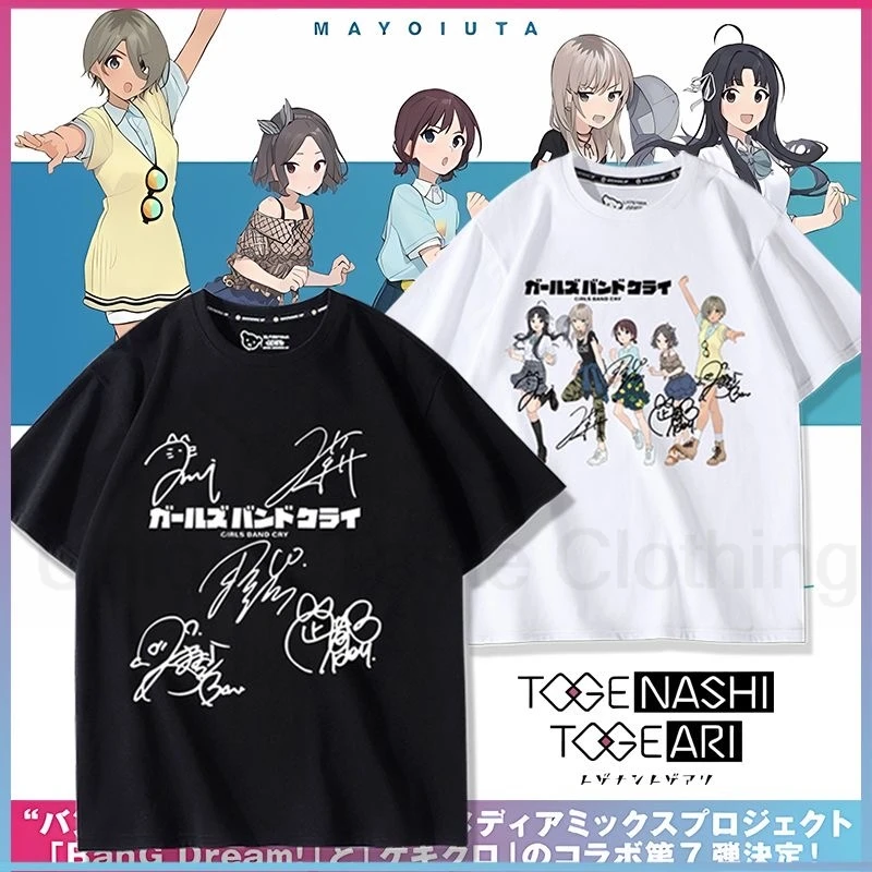 

Anime Bang Dream T Shirt Togenashi Togeari Iseri Nina Ebizuka Tomo Kawaragi Momoka Rupa あわ すばる Print Tshirt Men Women Cotton Tee