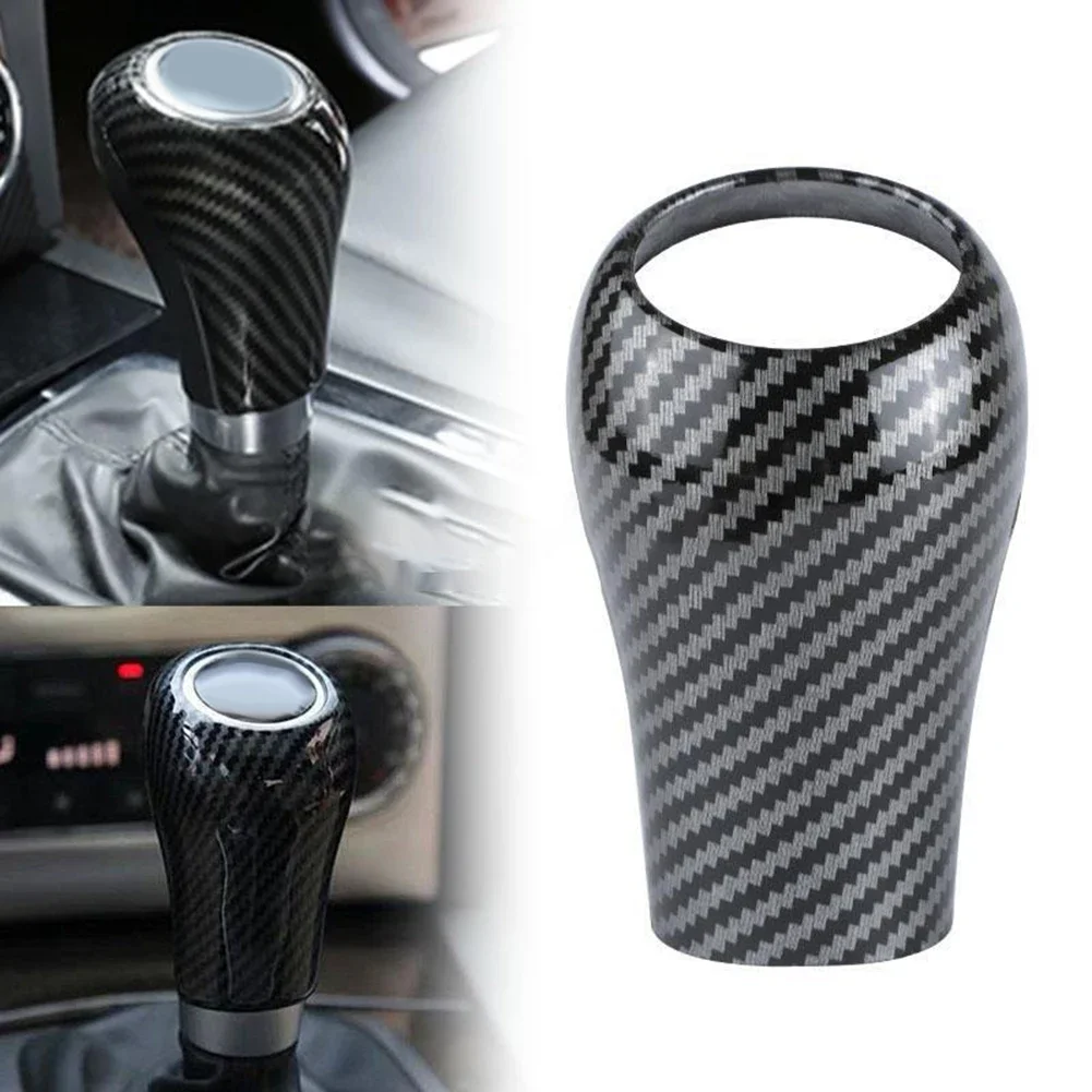 1x Gear Shift Knob Cover Trim For Mercedes-Benz C E S CLK GLK GL G R Class Carbon Fiber Style Gear Shift Knob Cover Trim NEW