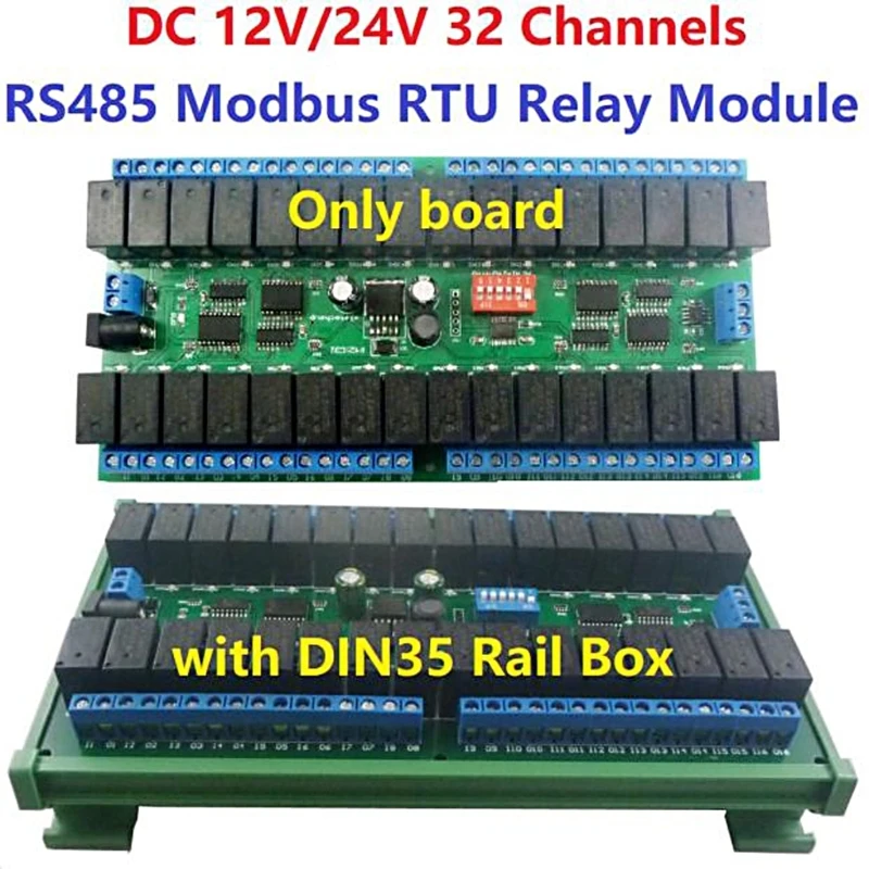 12V Industrial 32 Channel Module Modbus RTU RS485 Development Board for PLC Programming Home Integration 896C
