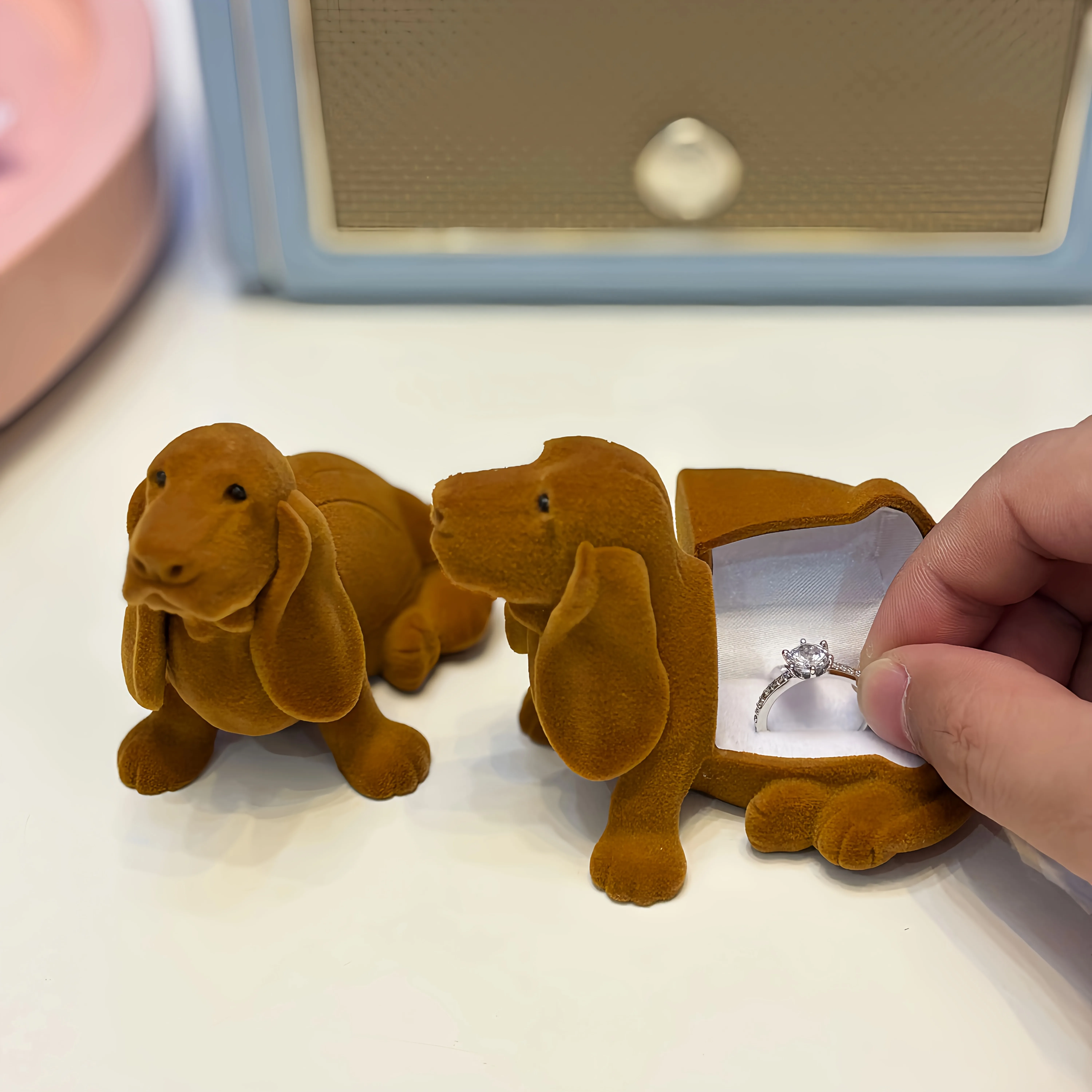 Animal Shaped Jewelry Box Cute Panda Ring Holder Earring Organizer Multi-Compartment Desktop Storage Jewelry Decorative Gifts