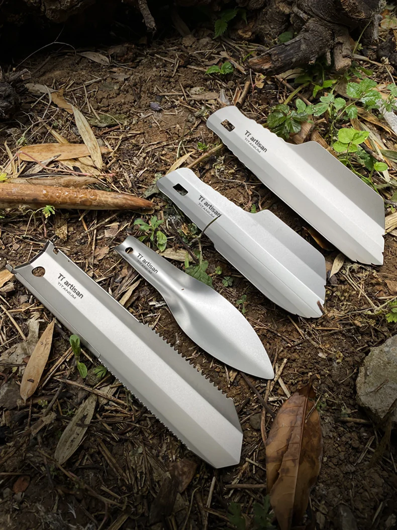 Tiartisan Titan gezahnte Bodenextraktionsschaufel, multifunktionales Camping-Werkzeug, leichte tragbare Outdoor-Schaufel mit Clip