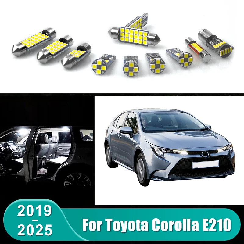 Für Toyota Corolla E210 2019 2020 2021 2022 2023 2024 2025 11-teiliges Set Auto-LED-Innenraumbeleuchtung Kosmetikspiegel-Leuchten Zubehör