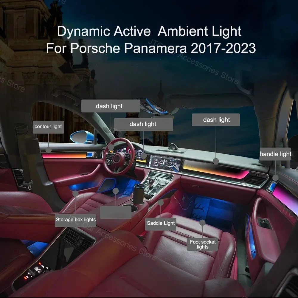 Dynamic Animation Ambient Light for  Porsche Panamera 2017-2023 Pre-facelift，for  Porsche Panamera Interior Lighting Upgrade！
