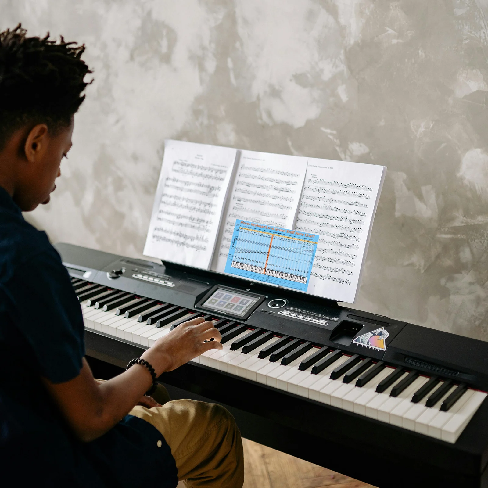 

5Pcs Piano Scale Stickers Removable for Beginners Color Keyboard Note Labels Learning Supplies Piano Key Guide Chart