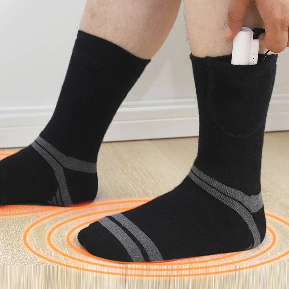 Calcetines con aislamiento térmico unisex, calcetines térmicos recargables lavables, acogedores y gruesos para deportes al aire libre, esquí
