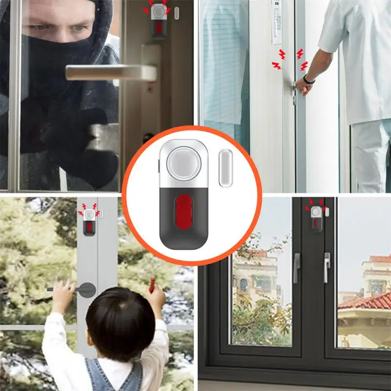 Door Window Open/Close Detector Door And Window Sensor Home Hotel Anti-theft Alarm 130dB Door Magnetic Induction For Security