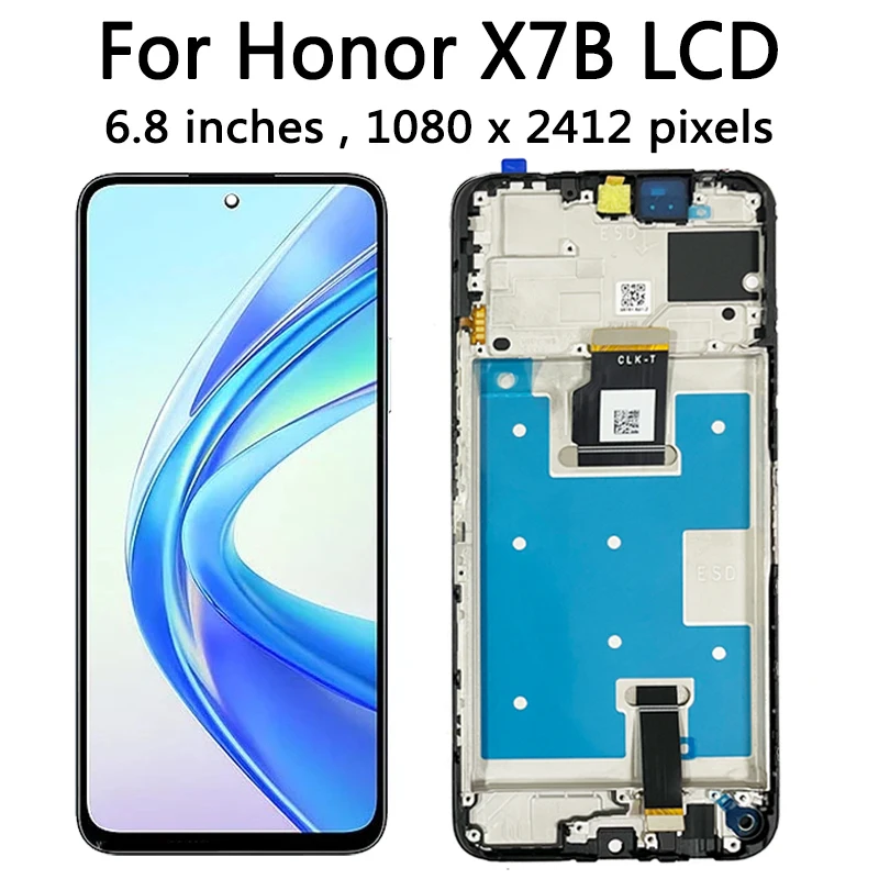 6.8“inch For Huawei Honor X7b LCD CLK-LX1, CLK-LX2, CLK-LX3 Display Screen Touch Panel Digitizer For HonorX7b Display Frame