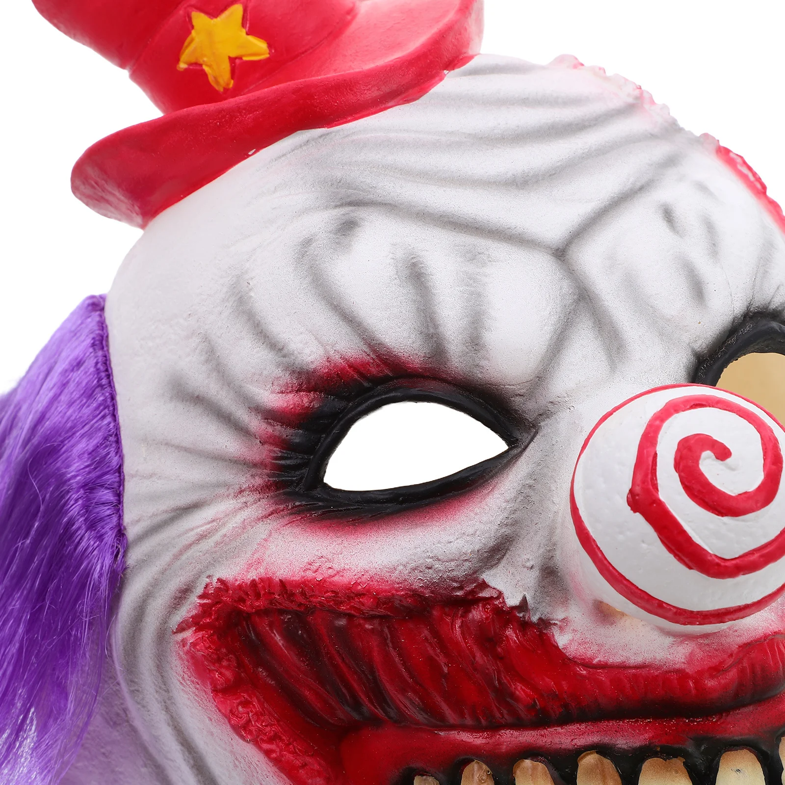 Realistische Horror-Clown-Maske für Erwachsene, lila, grünes Haar, Latex, gruselige Cosplay-Maske, Spukhaus, Halloween, Maskerade, Party-Zubehör