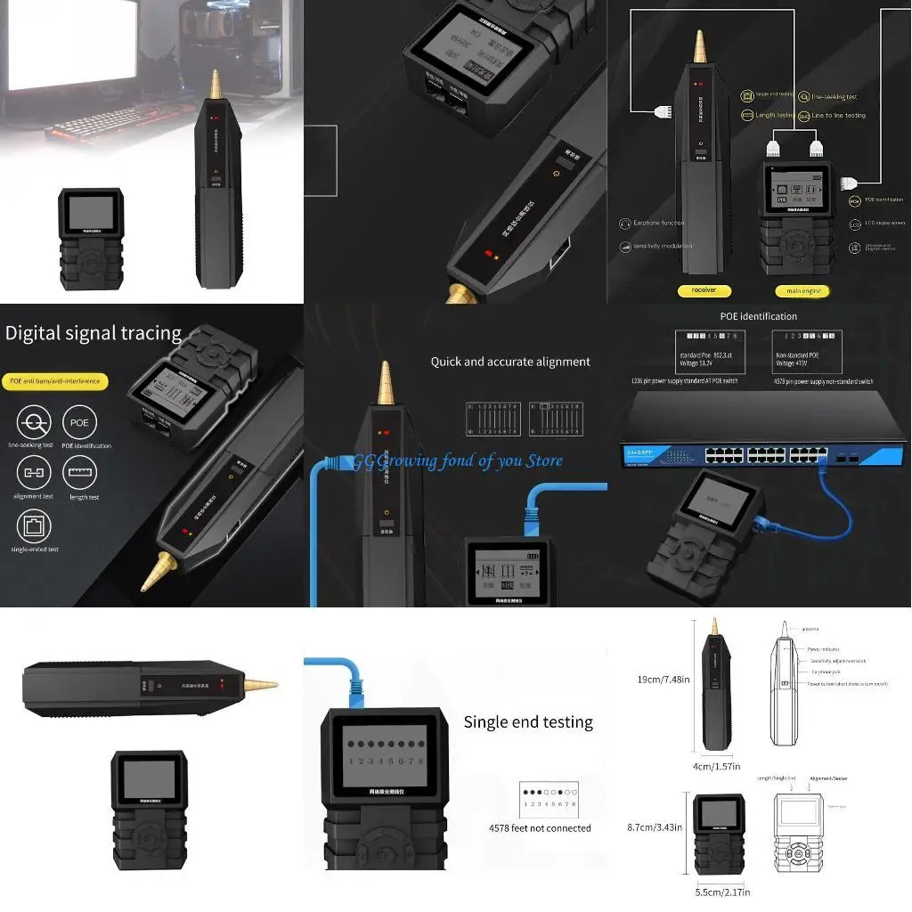 اختبار كابل H9EB اختبار كابل الشبكات RJ11 RJ45 اختبار شاشة LED اختبار POElan #1