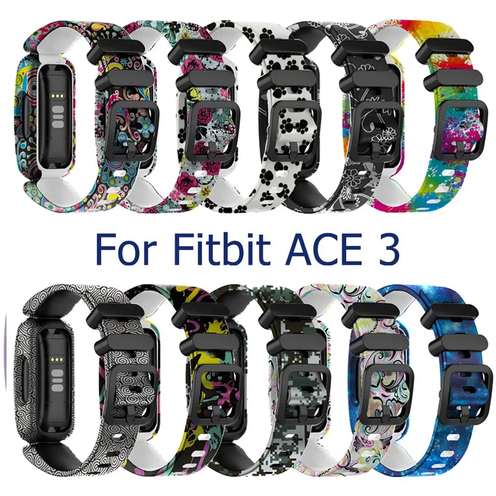 Gelang Silikon Tali Pergelangan Tangan Baru untuk Fitbit Ace 3/Inspire 2 Jam Tangan Pintar Gelang Gelang Pengganti Gelang Jam Tangan Anak