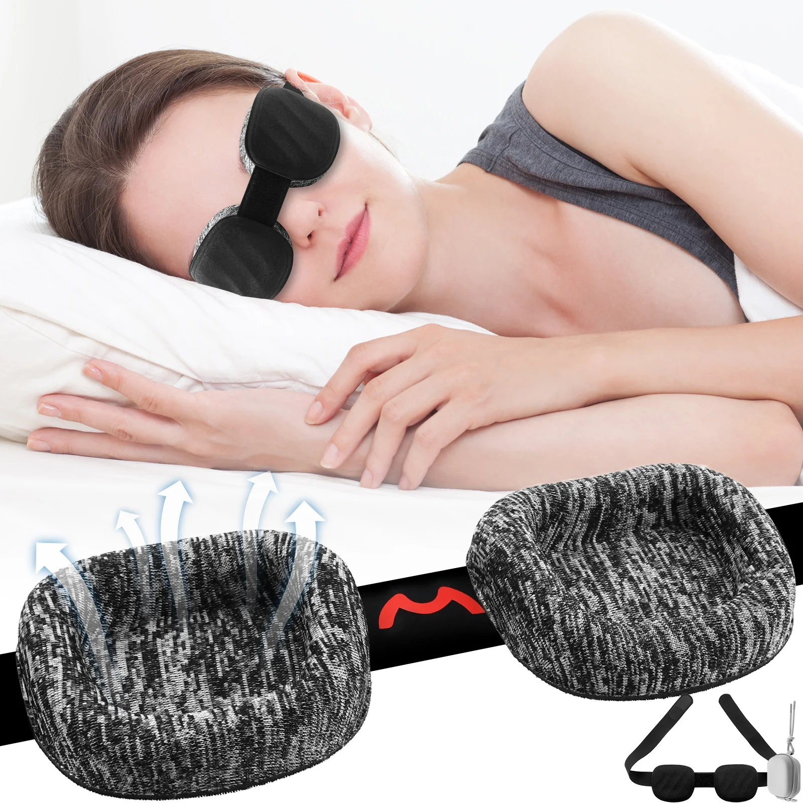 

3D маска для сна, мягкая дышащая подкладка, регулируемая светоблокирующая повязка на глаза для путешествий, тени для век, ночная Slaapmaske