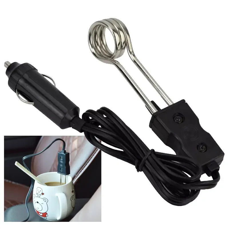 12V/4V Mini Electric Car Water Heater Portable  Instantaneous Water Heating Rod Coffee Immersion TravelInstant Hot Water Heaters