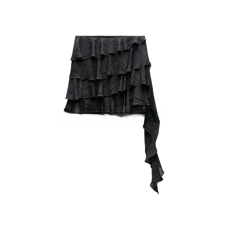 

Spring New Arrival Women's Faion Cake Skirt Pleated Dr Versatile Street Sle Midi Skirt Polyester Fiber 00%