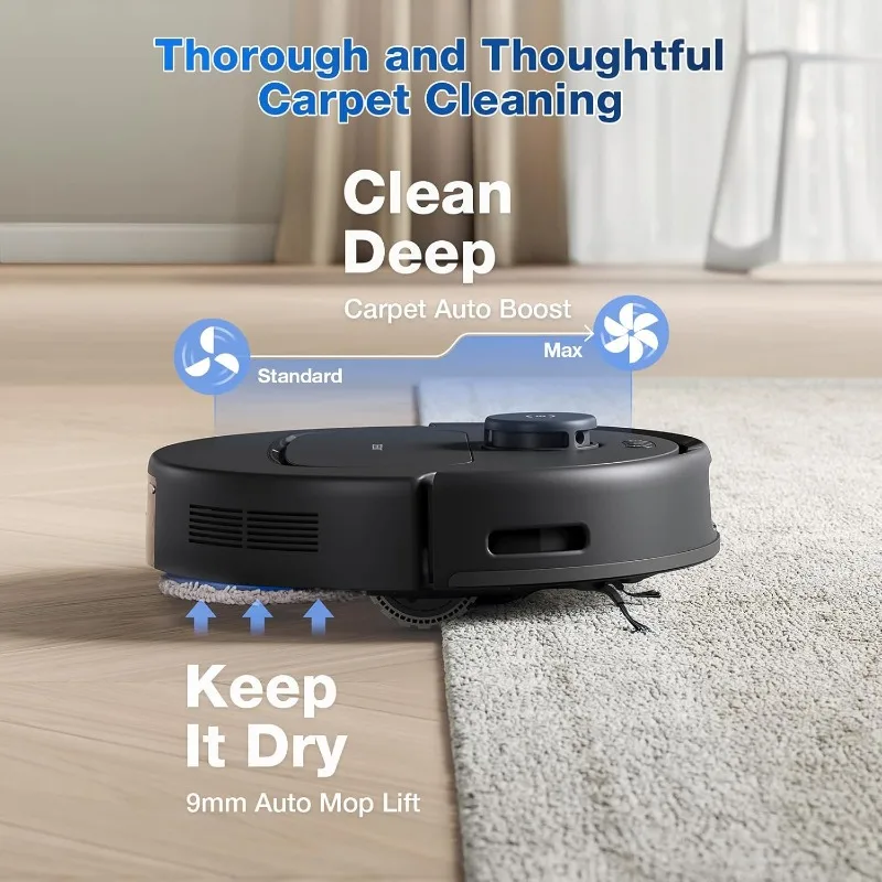 ECOVACS DEEBOT N30 Omni Robot Vacuum and Mop, 10000Pa Suction, TruEdge Adaptive Edge Mopping, ZeroTangle 2.0 Technology