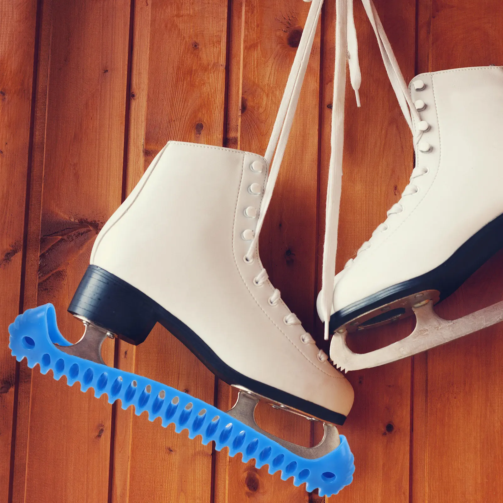 

2pcs Ice Skate Blade Covers 11X2 Inch Elastic Protective Covers For Figure Hockey Skates Lightweight Stretchable Guards Training