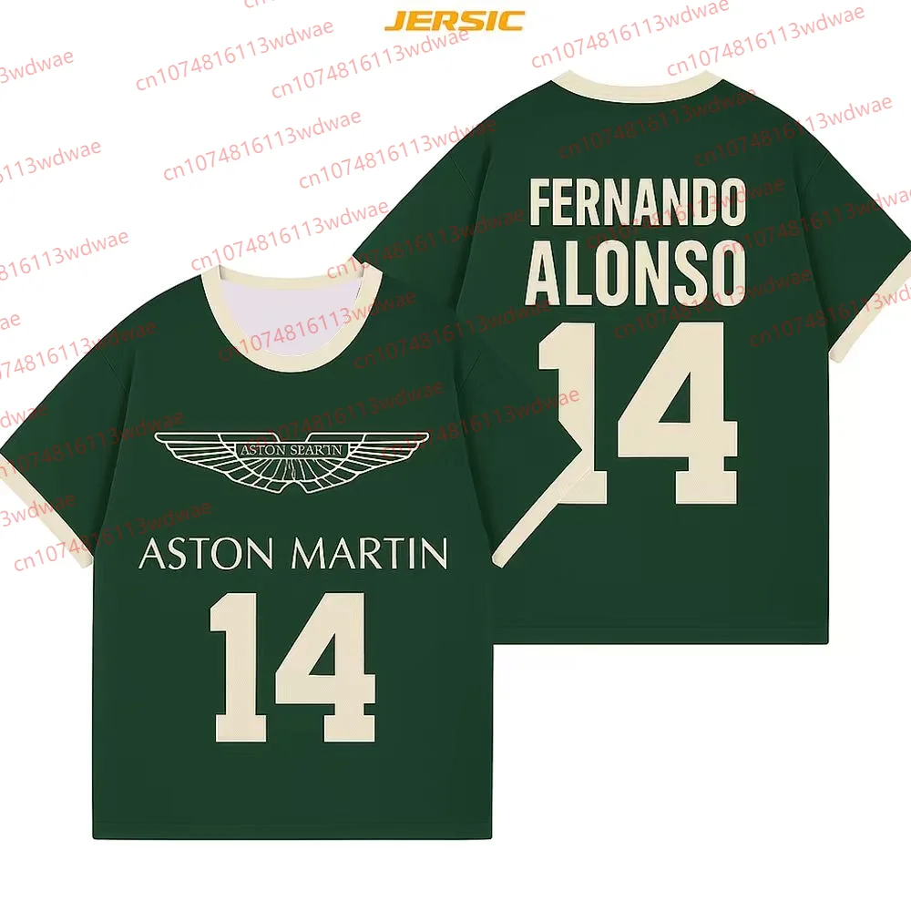 

Футболка Aston Martin с 3D принтом Fernando Alonso No. Футболка 14, командный гоночный костюм испанских гонок, быстросохнущая футболка в стиле ретро для регби