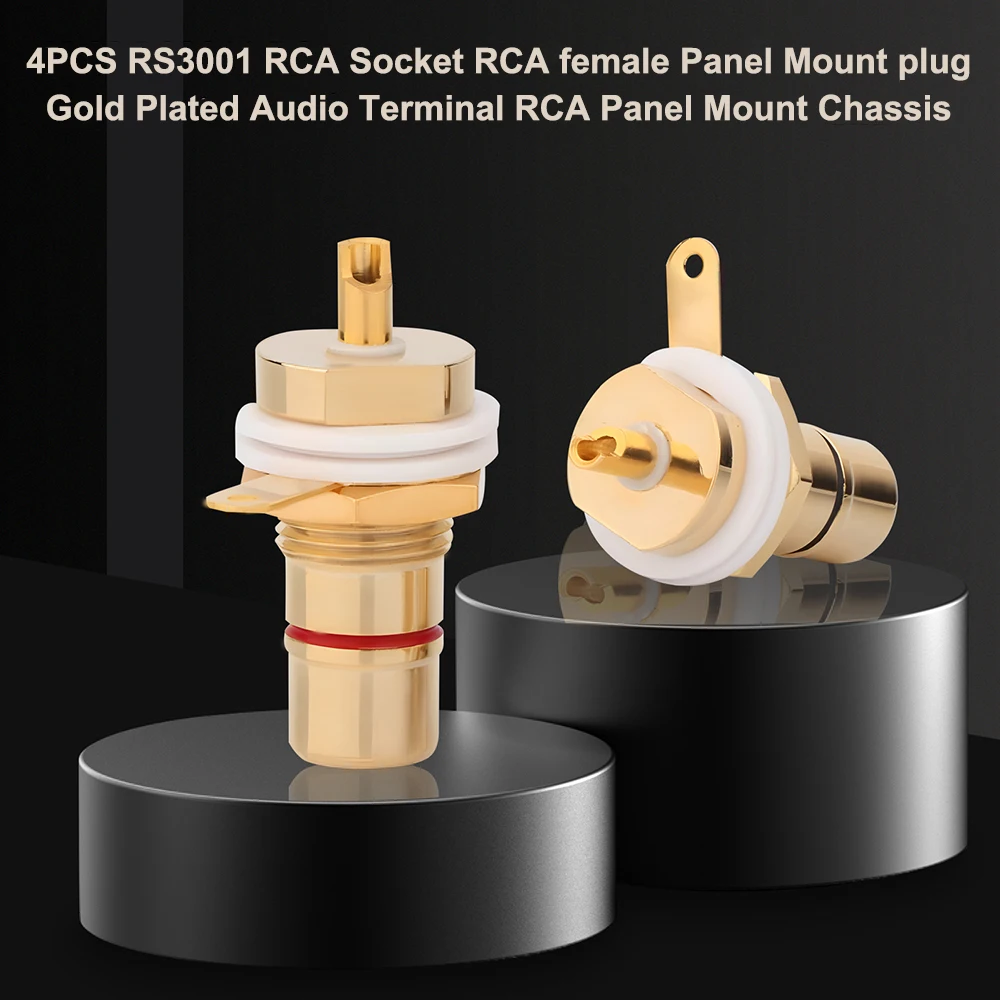 RS3001/RS3005/RS3011 Hifi Rhodium/Gold Plated RCA Socket RCA Female Panel Mount Plug Audio Terminal RCA Panel Mount Chassis