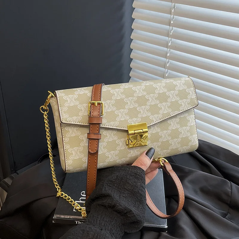 

2025 New! Light Luxury Vintage Messenger Bag - Stylish Chain Shoulder, Women's Versatile Commuter Crossbody Square Bag