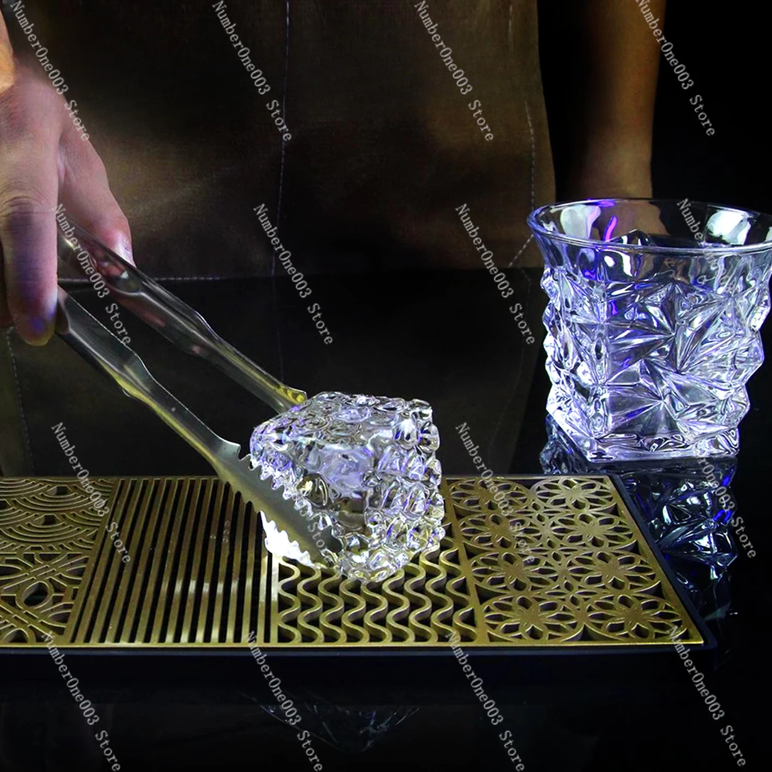 

Медная форма для штампов для кубиков льда для коктейлей — пластина для тиснения для барменов, пресс-инструмент с логотипом льда в баре