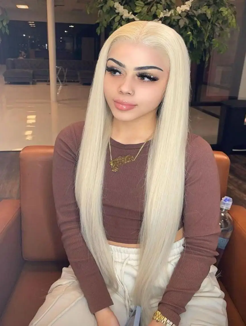 40 inch honey blonde bone colored straight hd lace frontal human hair wigs 13x6 Brazilian prepluck cheap wigs on sale clearance