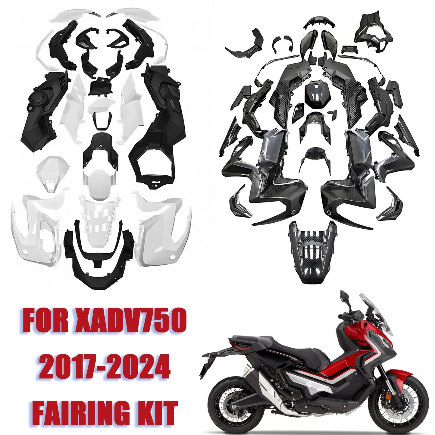 

Комплект полного обвеса для мотоцикла Honda XADV X-ADV 750 17-24, из АБС-пластика, литой, с облицовкой рамы, сменные детали