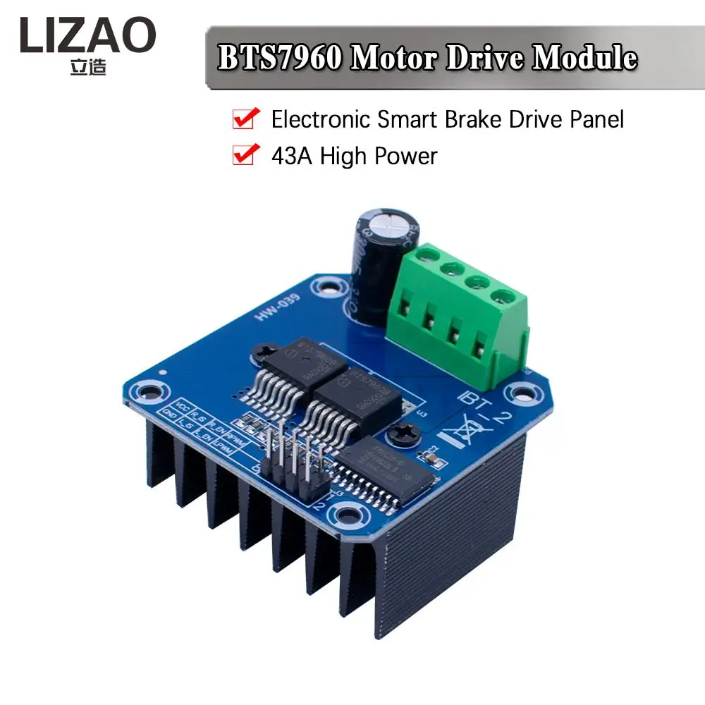 Double BTS7960 43A H-bridge High-power Motor Driver module/ diy smart car Current diagnostic