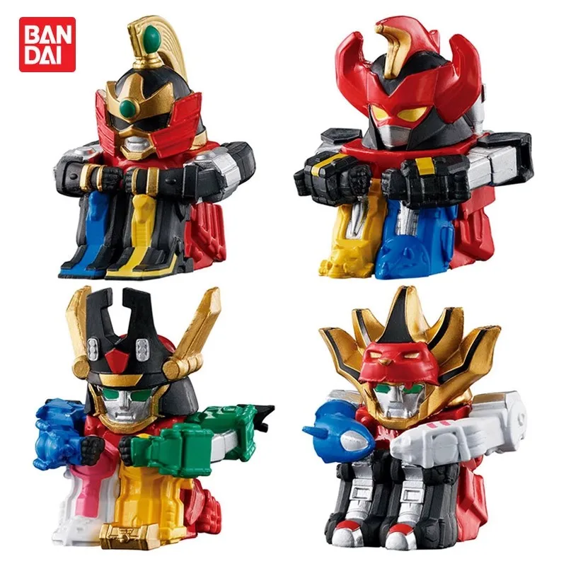 

Bandai Original 4Pcs Gashapon まちぼうけ ガオキング ゴーカイオーToys For Kids Gift Collectible Model Ornaments