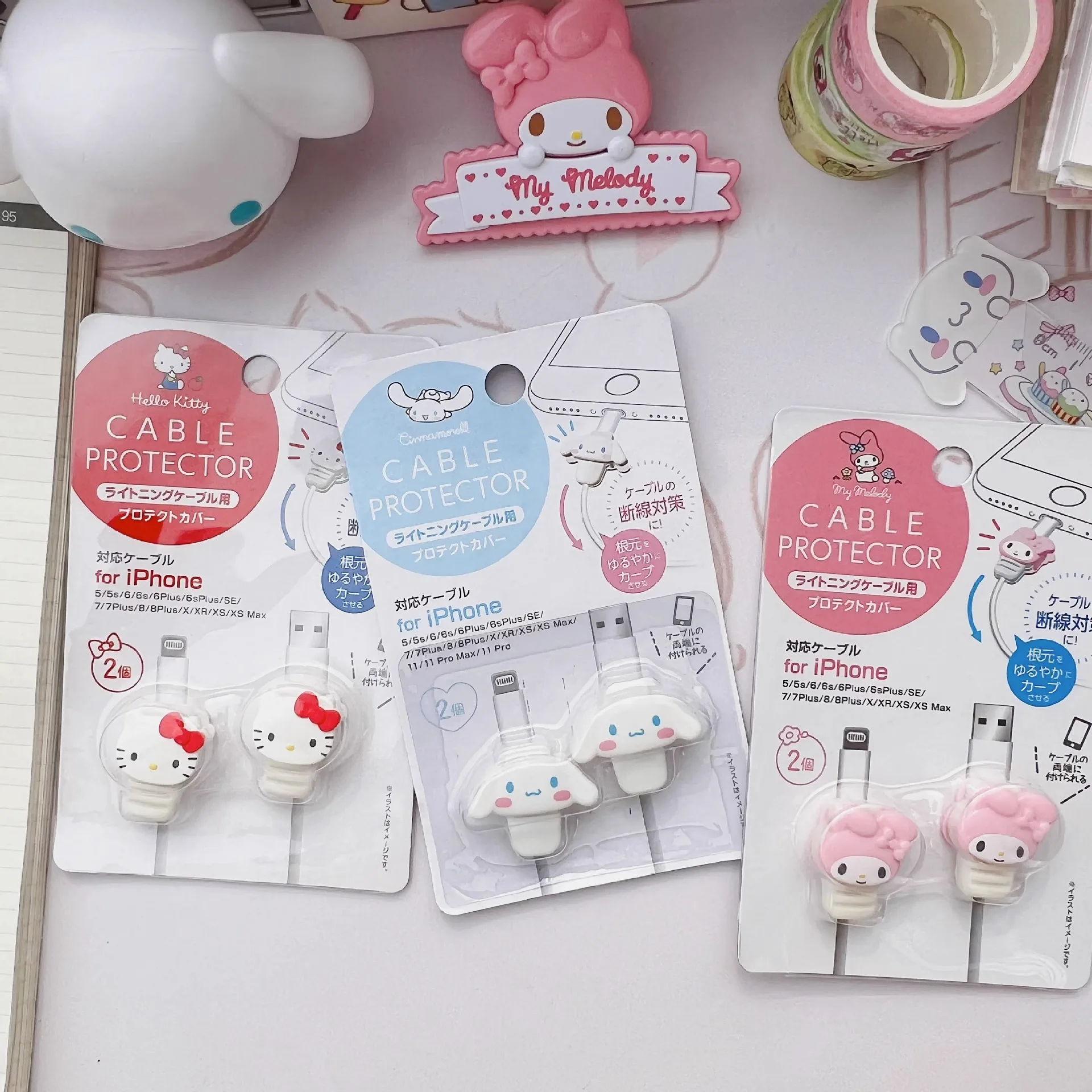 Sanrio for Hello Kitty Cable Winder & Charging Head Protector - Ideal for Organizing Cables & Protecting Electronics,