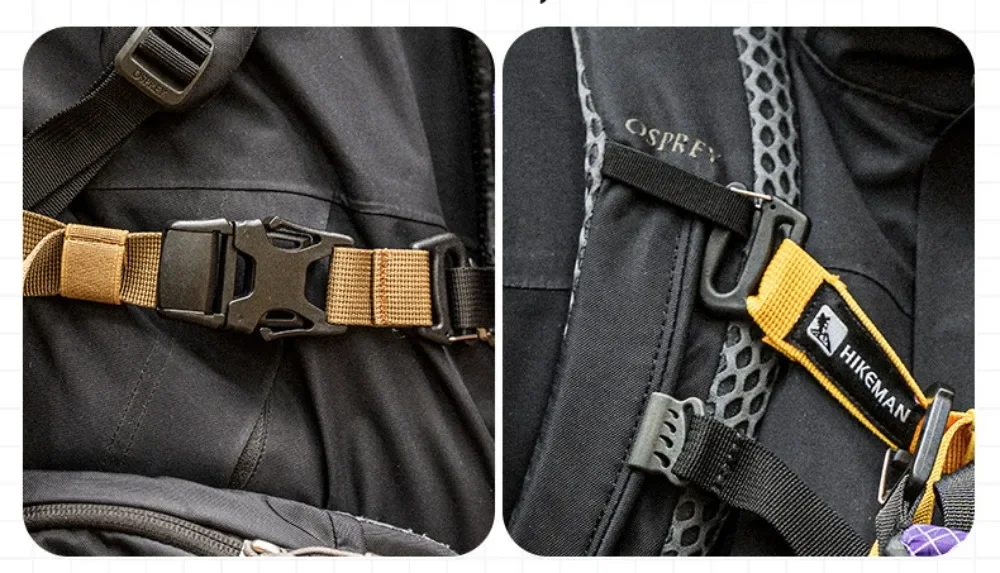 Verstellbarer Gepäckgurt, robuster Koffer-Befestigungsgurt, 18,5–49,5 cm, Reise-Organizer für Rucksack, Wandern, Camping, Zubehör – Detail 10