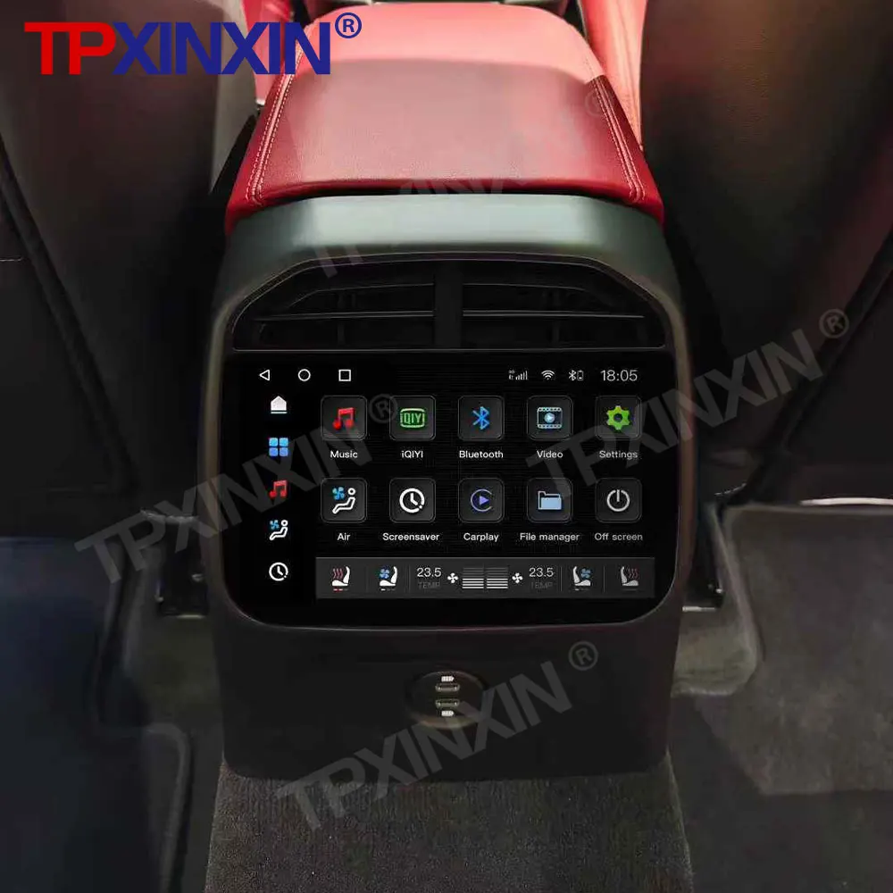 For Porsche Macan 2013-2025 Car Rear LCD Air Conditioning & Multimedia Entertainment Touch Screen Aftermarket Upgrade AC Display