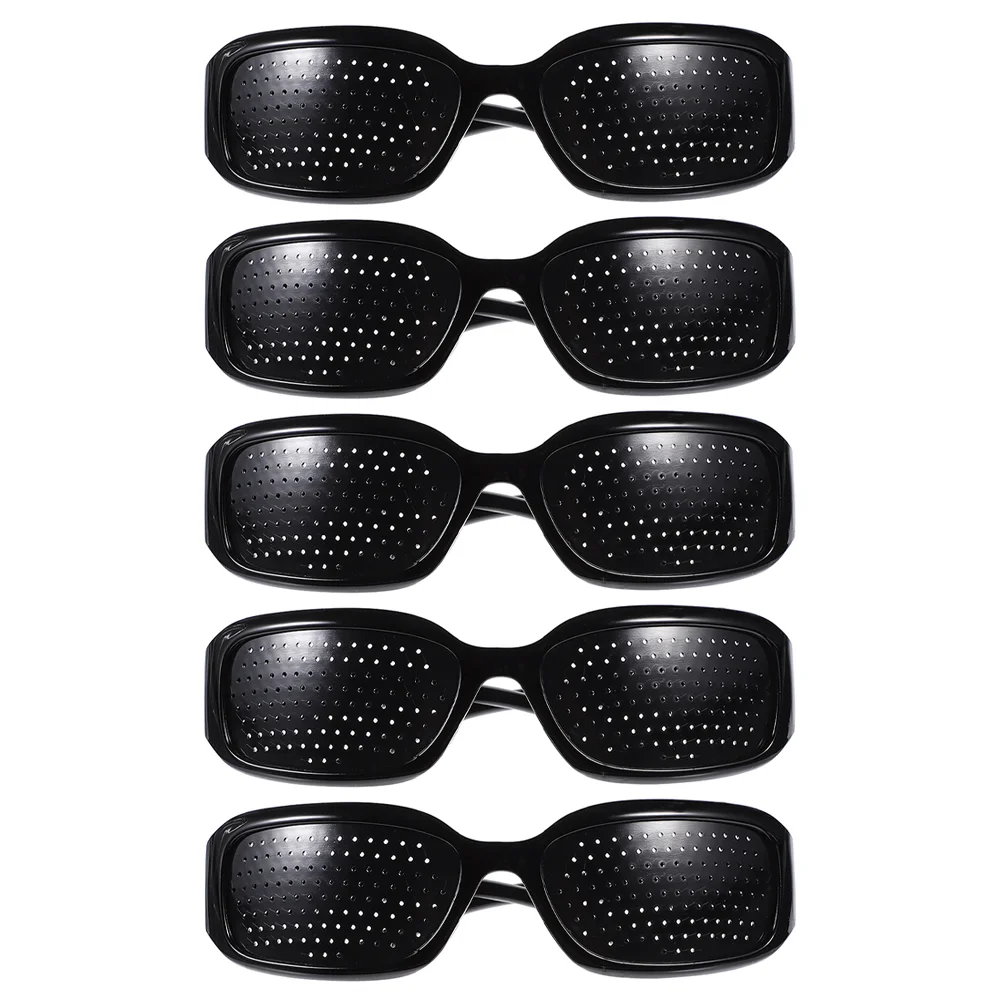 5 Pcs Eyeglasses Pinhole Portable Protective Vision Correction Eyes Protection Sunglasses Black Care Corrective