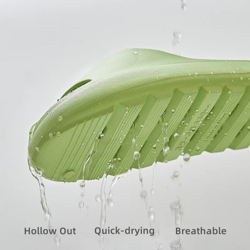 EVA Perforated Shower Slippers, Anti-Slip Summer Slides, Indoor/Outdoor For Couples_voghion.com