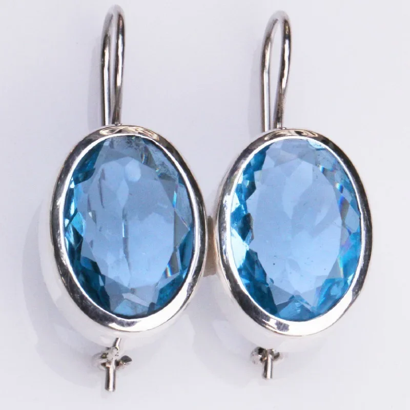 2024, Fashion, Blue Personality, Sparkling, Exquisite Jewelry, Versatile, Men's and Women's, Gifts, Love, Charming Earrings