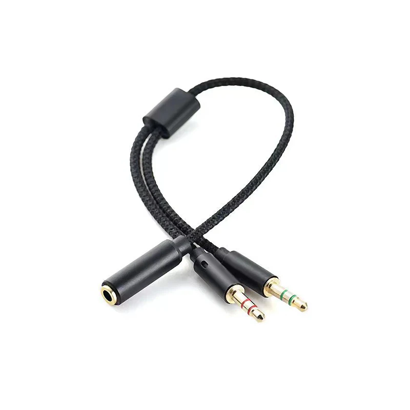 Y Splitter Headphone for Computer 3.5mm 1 Female to 2 Male 3.5mm Mic Audio Y Splitter Cable Headset to PC Adapter AUX Cable