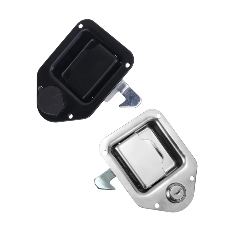 M68B Trailer Toolbox Lock Set with Stainless Steel Bodies, Keyed Lock Cores, and Protective Plastic Keyway Covers for Closures