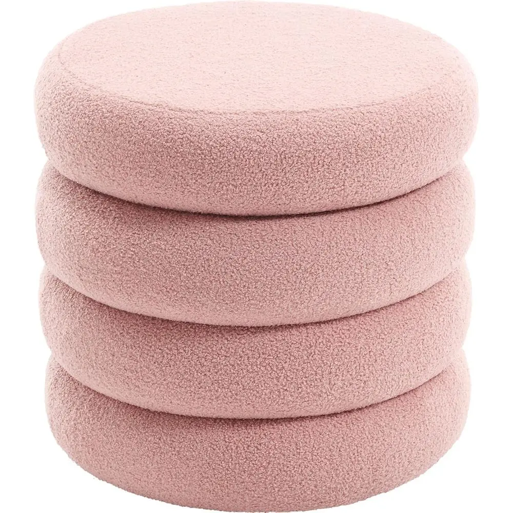 DAFIFY Vanity Stools for Bedroom, Sherpa Pouf Ottoman with Removable Lid, Modern Stool for Girls Women, Foot Stool for Living Ro