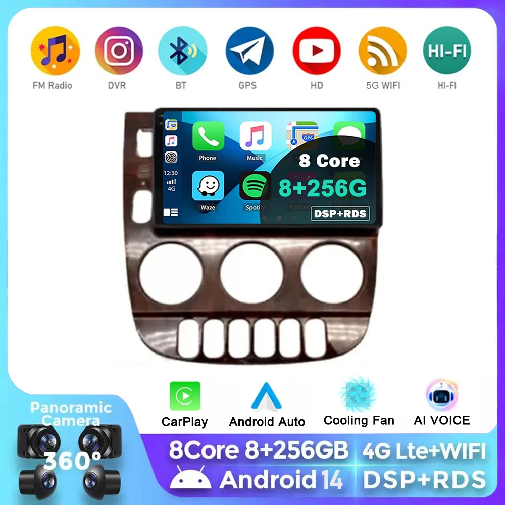 

Android 14 Car Radio For Mercedes Benz M-Class W163 ML 1997 - 2005 Navigation Multimedia Player Stereo WiFi+4G Video Carplay BT