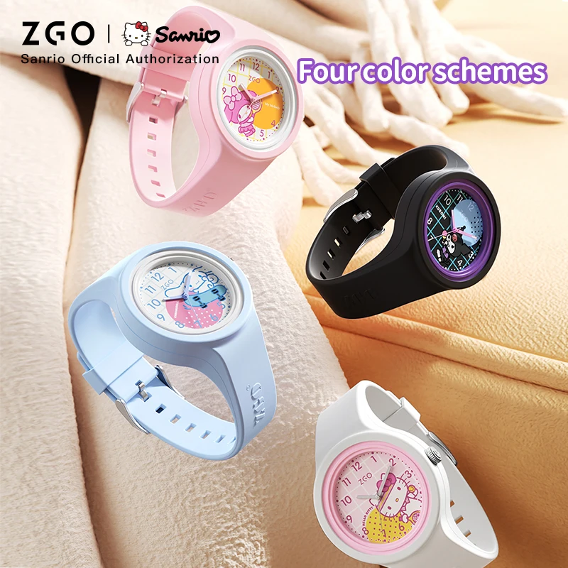 ZGO x Sanrio Cinnamoroll Kids Watch for Girls Silicone Watch Strap Sports Waterproof Watch Birthday gift 877