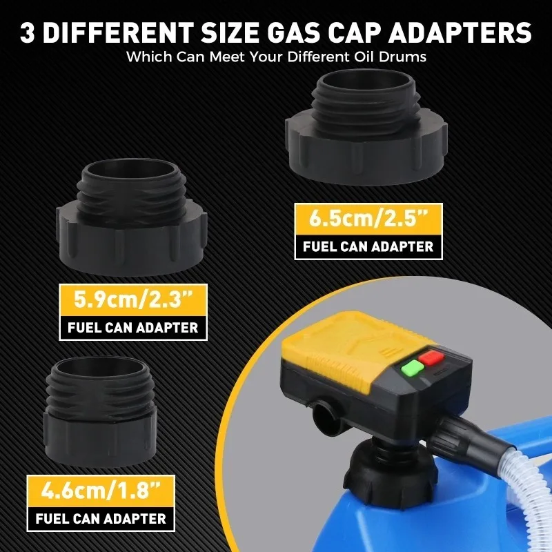70139 Yellow Auto‑Stop Electric Oil Transfer Pump Portable Self‑Stop Fuel Suction Pump for Liquid Transfer