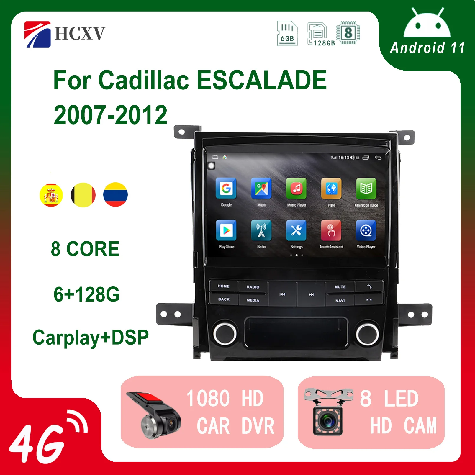 

Автомагнитола на Android с GPS-навигацией, мультимедийный видеоплеер для Cadillac ESCALADE Carplay, автомагнитола с поддержкой Wi-Fi и Bluetooth