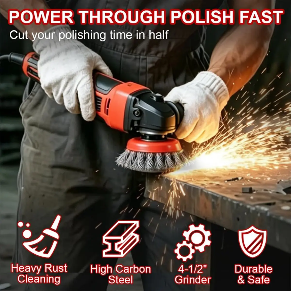 7Pcs Wire Wheel Brush Set for 4.5
