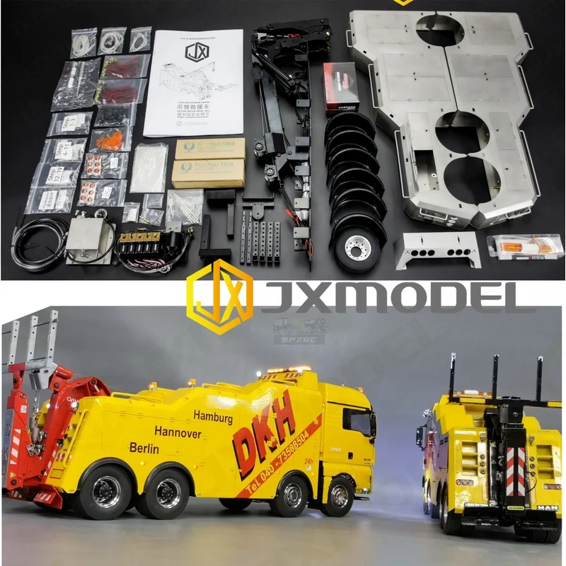 

JXMODEL-RESCUE TOW TRUCK 2.0 UPFIT KIT OF MATAL WITH HYDRAULIC CRANE For Tamiya Rc Truck Trailer Tipper Scania Man Actros Parts