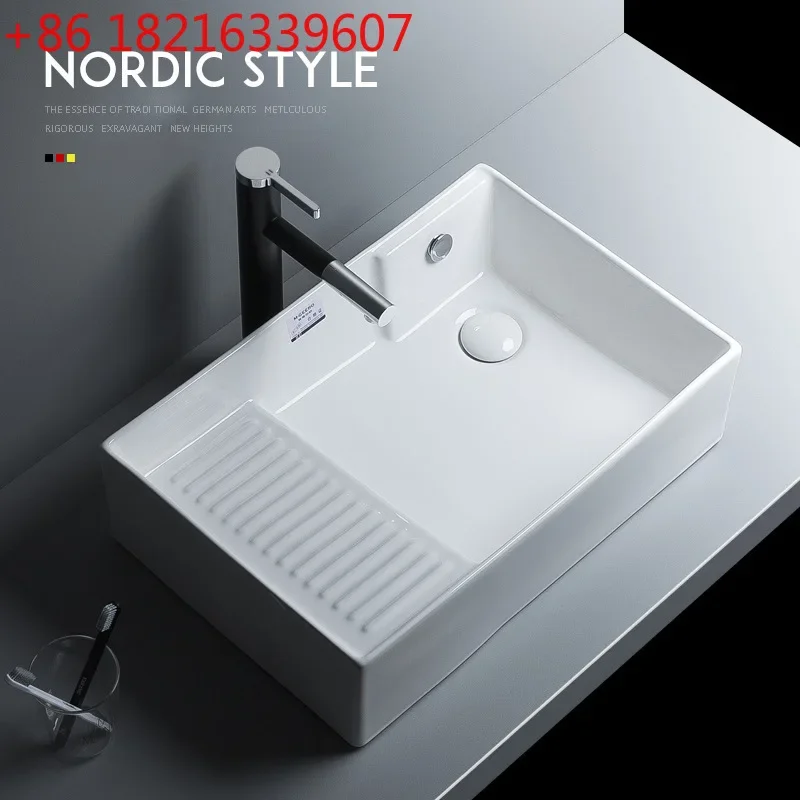The right side of the balcony washing machine is drained into  water hole on the side of  washing machine,