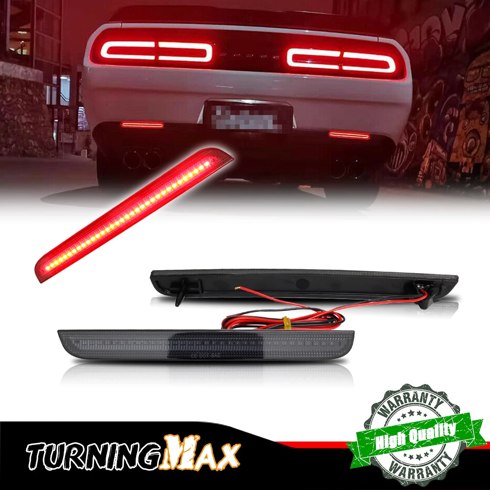 

Дымчатый/красный светодиодный отражатель заднего бампера для задней лампы Dodge Challenger 40SMD на 15-up