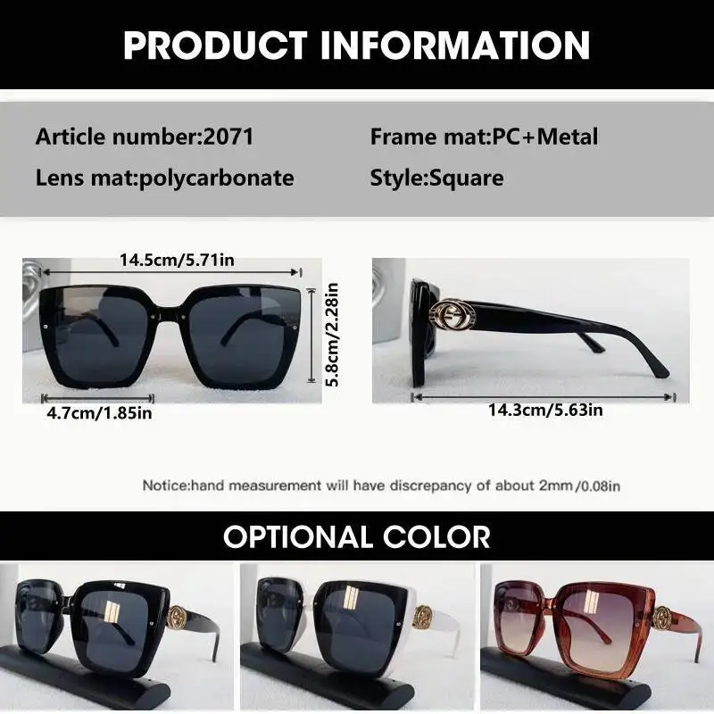 OCYCO New Fashion Brand Designer Sunglasses Women Vintage Rays Mirror Square Party Travel Luxury Letter Shades Sun Glasses UV400